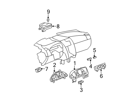 2009 GMC Acadia Instruments & Gauges Diagram