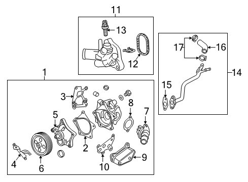 2016 Chevy Malibu Gasket, Water Pump Housing Diagram for 12641872