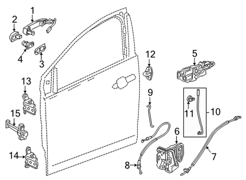 2022 Chevy Bolt EUV Cable Assembly, Front S/D O/S Hdl Diagram for 42601928