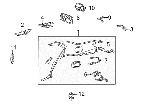 1995 Pontiac Sunfire Quarter Panel & Components Diagram 3 - Thumbnail