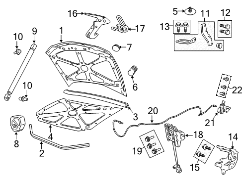 2009 Pontiac G8 Weatherstrip Assembly, Hood Front Diagram for 92458006