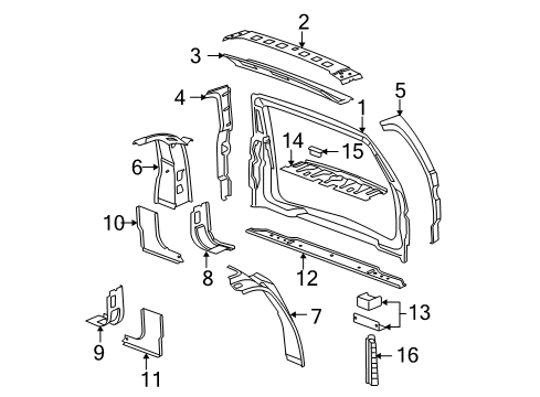 2007 GMC Yukon Rear Body Diagram