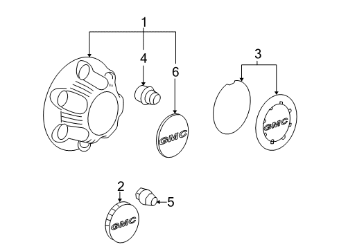 2012 GMC Sierra 1500 Wheel Covers & Trim Diagram