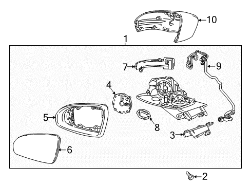 2019 Buick LaCrosse Cover, Outside Rear View Mirror Housing Upper *Service Primer Diagram for 26680883