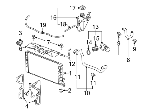 2009 Buick LaCrosse Radiator Inlet Hose (Upper) Diagram for 15298839