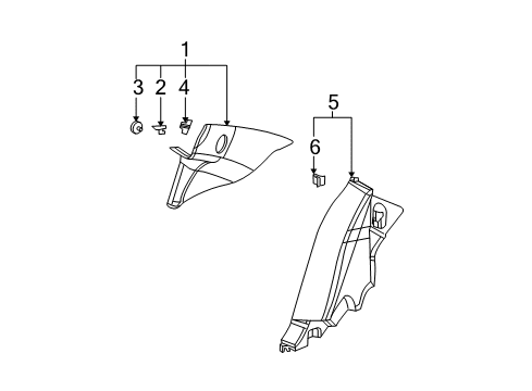 2005 Saturn Ion Panel Asm,Quarter Upper Trim *Neutral L Diagram for 22713640