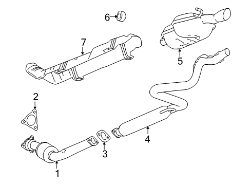 2006 Chevy Cobalt 3Way Catalytic Convertor Assembly (W/Exhaust Manifold Pip Diagram for 22970505