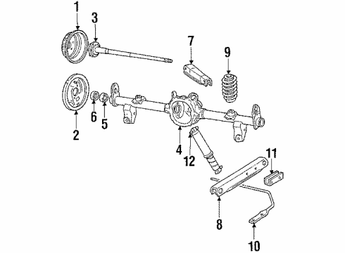 1984 Chevy Impala Rear Shock Absorber Assembly Diagram for 22064425