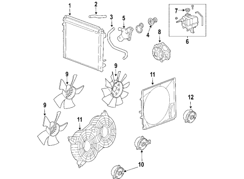 2009 Cadillac SRX Cooling System, Radiator, Water Pump, Cooling Fan Diagram 6 - Thumbnail