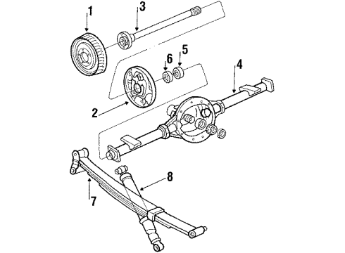 1991 Chevy P30 Rear Suspension Components, Drive Axles Diagram