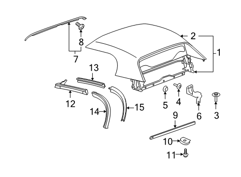 2008 Saturn Sky Top Cover & Components Diagram