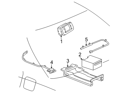 2001 Cadillac Seville Antenna Assembly, Remote Control Door Lock Receiver Diagram for 25691146