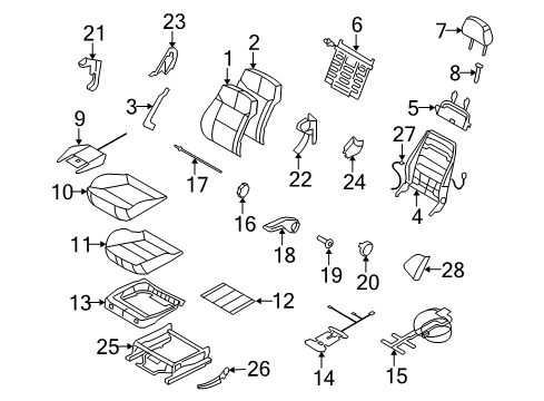 2008 Saturn Astra Cap,Front Seat Adjuster Handle Bolt Diagram for 13157688