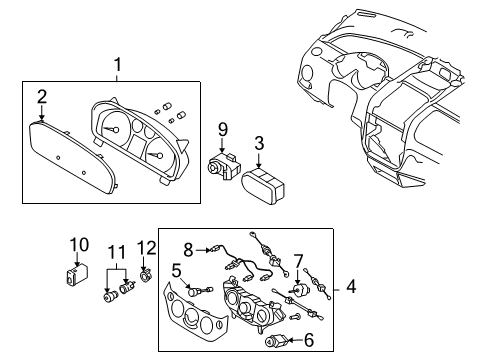 2009 Pontiac G3 Cluster & Switches, Instrument Panel Diagram 2 - Thumbnail