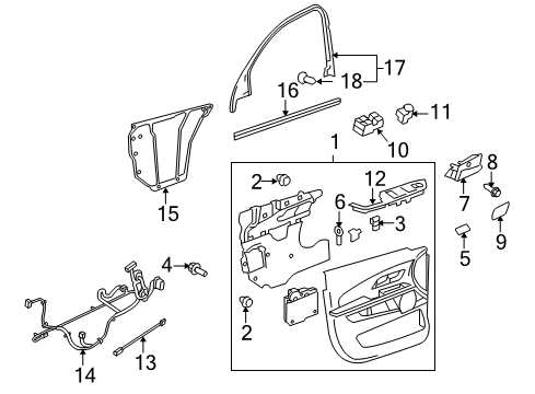 2012 Chevy Equinox Interior Trim - Front Door Diagram