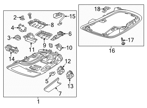 2015 Buick LaCrosse Harness Assembly, Roof Console Wiring Diagram for 90904551