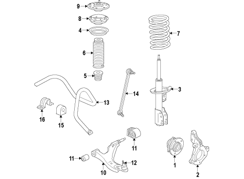 2012 Chevy Captiva Sport Shaft Assembly, Front Stabilizer Diagram for 96810749