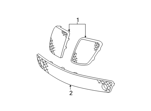 2008 Pontiac Grand Prix Grille & Components Diagram 1 - Thumbnail