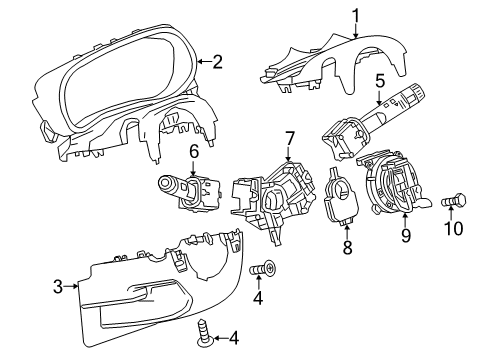 2021 Buick Encore Shroud, Switches & Levers Diagram