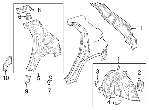 2020 Buick Envision Inner Structure - Quarter Panel Diagram