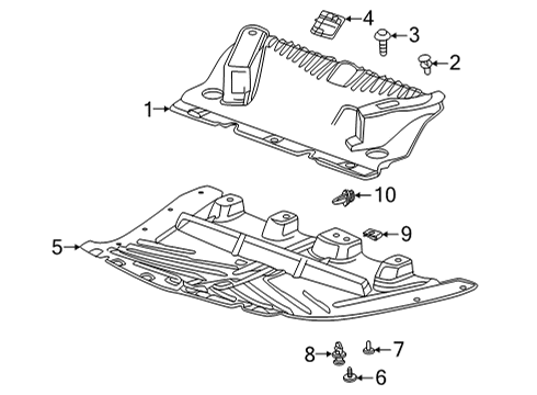 2022 Cadillac CT4 Splash Shields Diagram 1 - Thumbnail