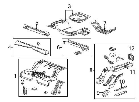 2015 Chevy Camaro Rear Floor & Rails Diagram 2 - Thumbnail