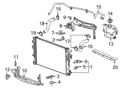 2019 Buick LaCrosse Tank Assembly, Radiator Surge Diagram for 23120052