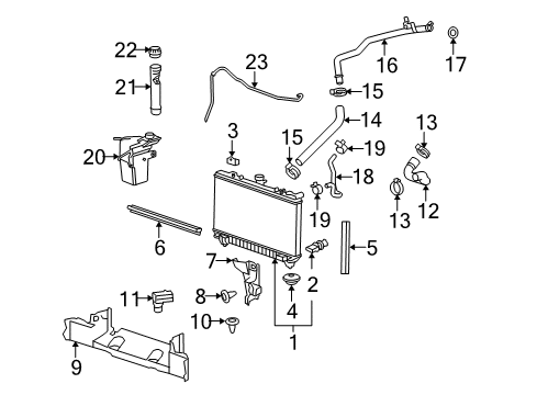 2013 Chevy Camaro Radiator Assembly Diagram for 22786865