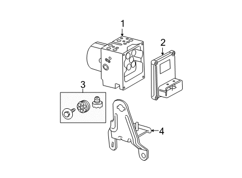 2008 Cadillac DTS Bracket, Electronic Brake & Traction Control Module Diagram for 25755866