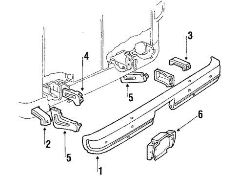 1984 Chevy P20 Bar, Rear Bumper Imp Diagram for 14037595