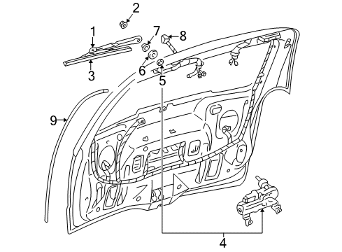 2005 Buick Terraza Lift Gate - Wiper & Washer Components Diagram