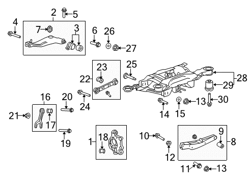 2012 Chevy Camaro Bolt,Rear Suspension Upper Control Arm Diagram for 92138935