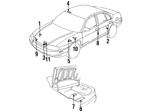 1999 Chevy Lumina Information Labels Diagram