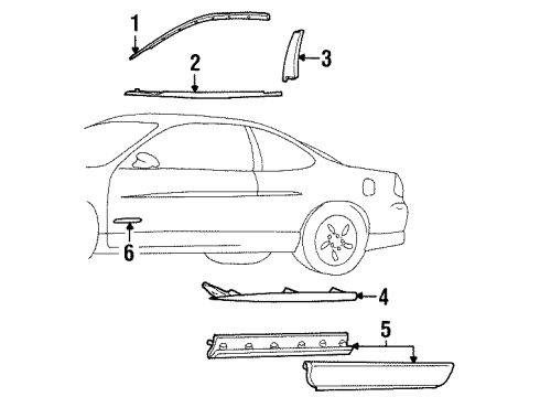 2003 Pontiac Grand Prix Exterior Trim - Front Door Diagram