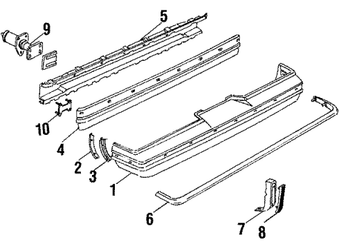 1984 Pontiac Bonneville Rear Bumper Cover Diagram for 10027207