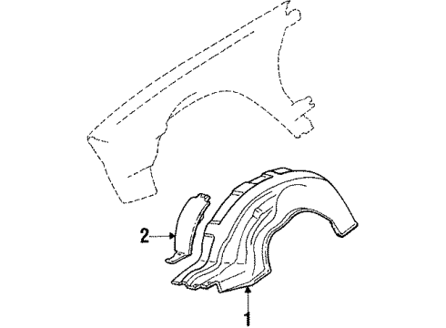 1984 GMC Caballero Shield,Front Wheelhouse Panel Splash Diagram for 14043529