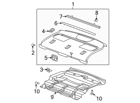 2010 Chevy Malibu Interior Trim - Rear Body Diagram 2 - Thumbnail