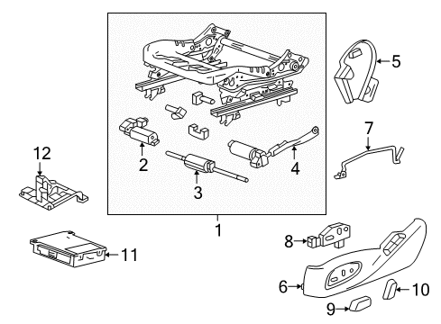 2022 Chevy Camaro Cover Assembly, F/Seat Adjr Fin *Black Diagram for 84862730