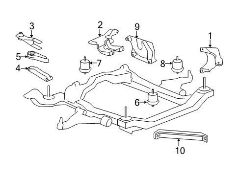 2017 GMC Acadia Limited Engine & Trans Mounting Diagram