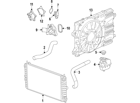 2020 Chevy Camaro Cooling System, Radiator, Water Pump, Cooling Fan Diagram 4 - Thumbnail