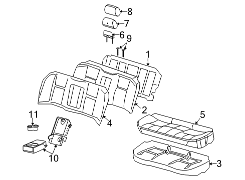 2005 Cadillac CTS Frame Asm,Rear Seat Back Cushion Diagram for 88896808