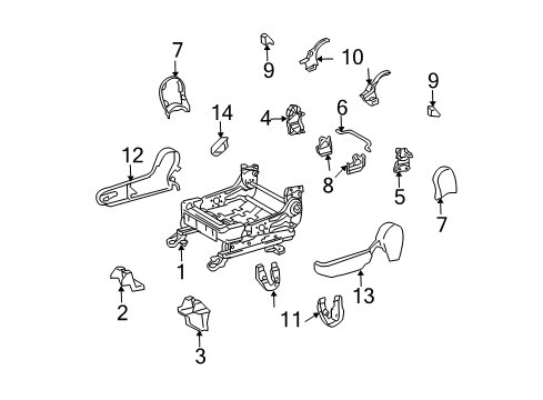 2005 Pontiac Vibe Tracks & Components Diagram 2 - Thumbnail