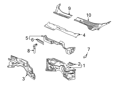 2007 Cadillac XLR Cowl Diagram