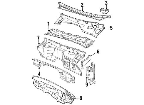 1994 Chevy C1500 Cab Cowl Diagram 1 - Thumbnail