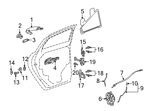 2015 Cadillac SRX Rear Door Diagram 3 - Thumbnail