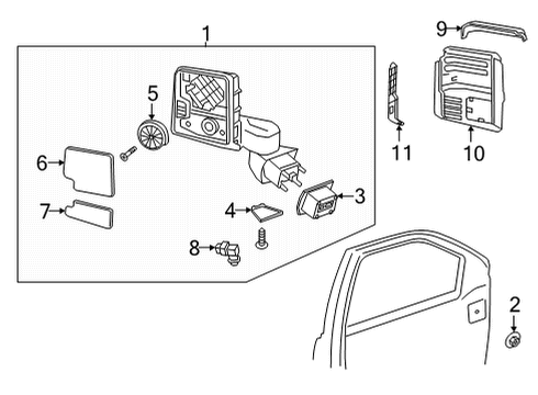 2021 GMC Sierra 3500 HD Outside Mirrors Diagram 8 - Thumbnail