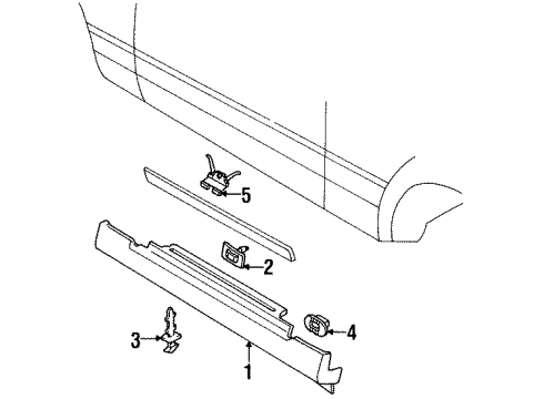 1998 Cadillac Eldorado Exterior Trim - Pillars, Rocker & Floor Diagram