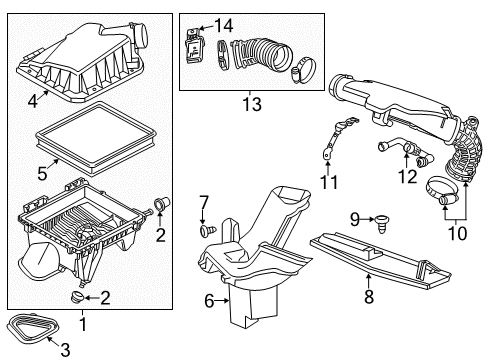 2013 Chevy Malibu Cleaner Assembly, Air Diagram for 22897042