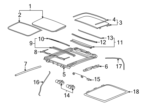 2010 Cadillac CTS Hose Assembly, Sun Roof Housing Rear Drain Diagram for 22792191