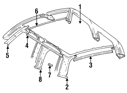 1991 GMC R3500 Molding,Front Side Door Garnish Diagram for 364378